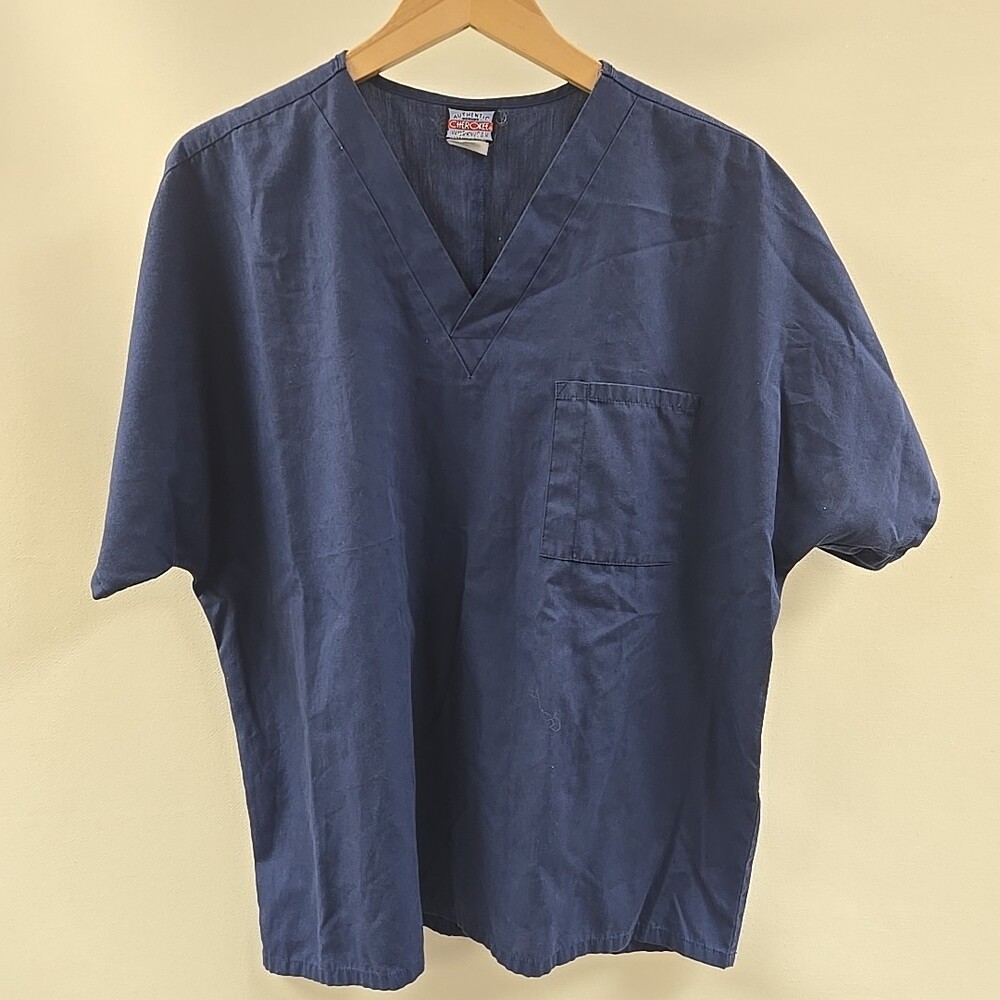 Cherokee Authentic Workwear Classic Scrub Top Navy  Pit To Pit 25in Large